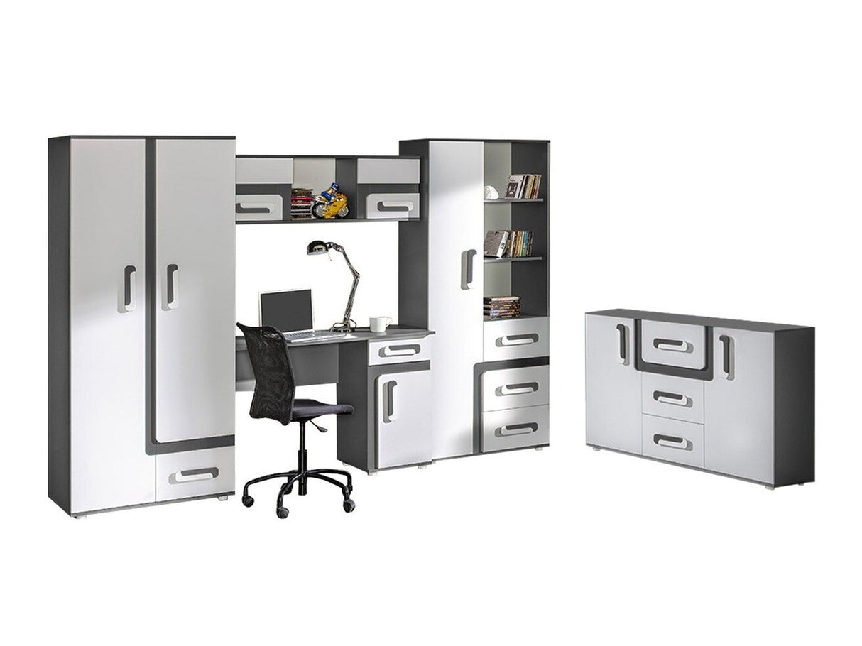 Gyerekszoba garnitúra Apetito (Petito) XV, Szín: Antracit + Fehér