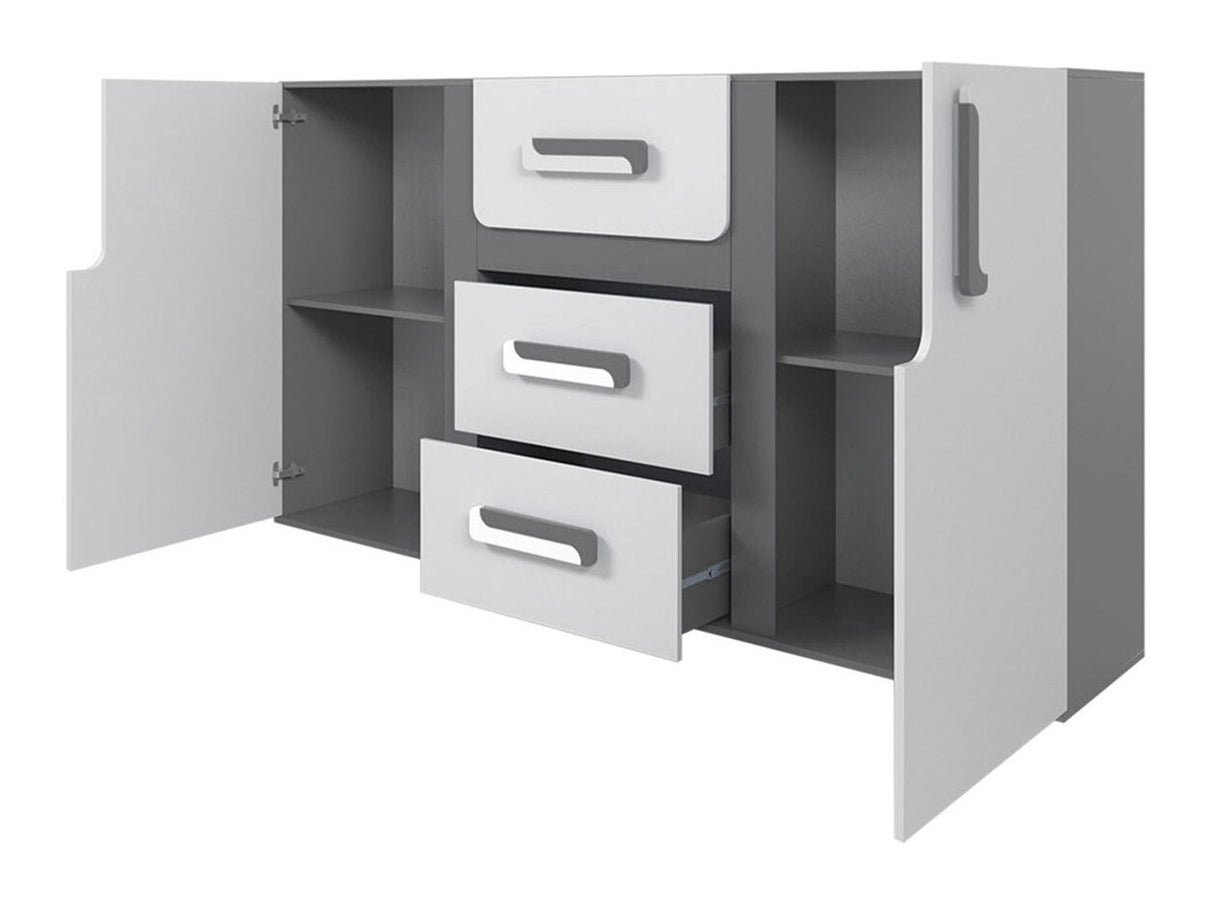 Gyerekszoba garnitúra Apetito (Petito) XV, Szín: Antracit + Fehér