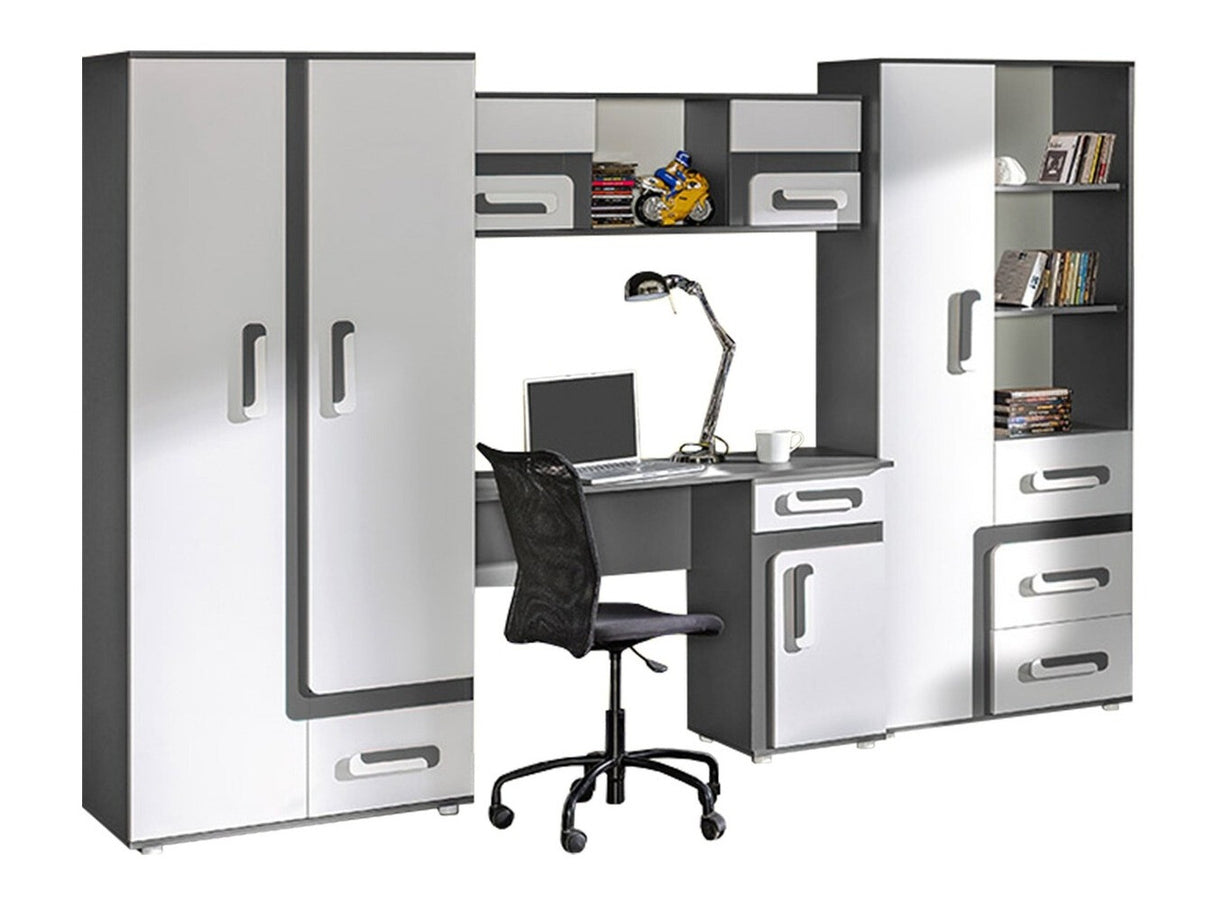 Gyerekszoba garnitúra Apetito (Petito) XVI, Szín: Antracit + Fehér