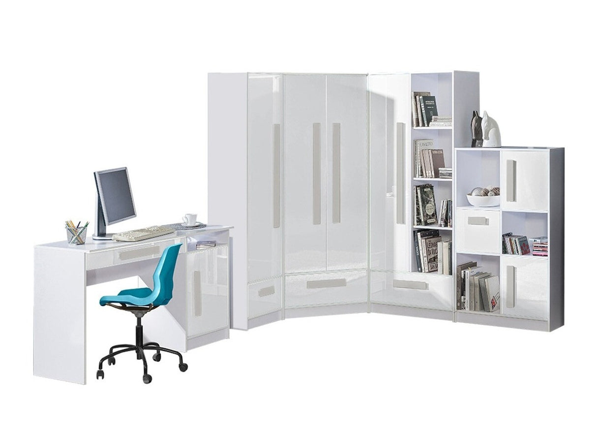 Gyerekszoba garnitúra Guliver III (Raliv III), Szín: Fehér + Fényes fehér + Szürke