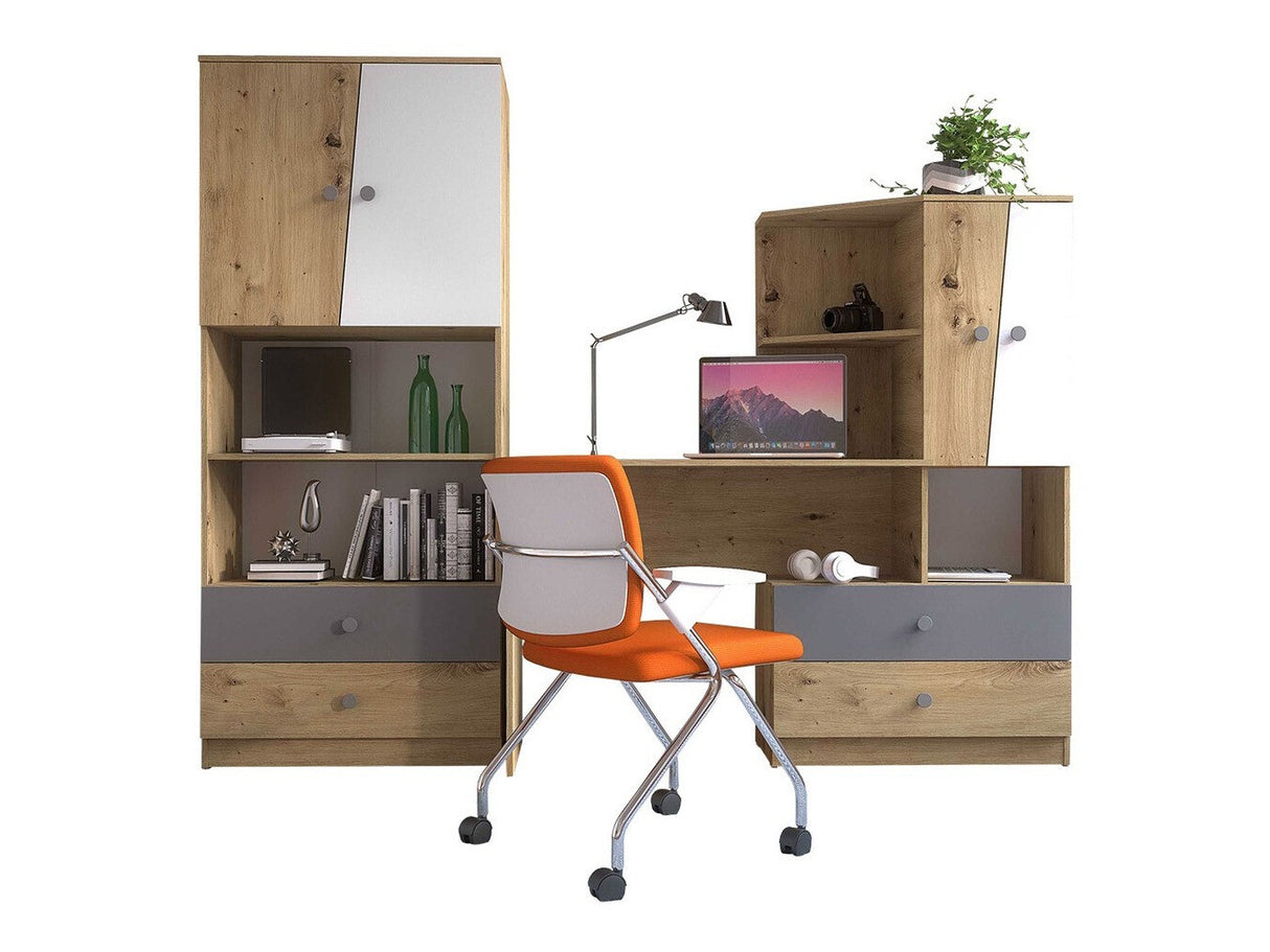 Bútorkészlet Nero III (Wurak), Szín: Artisan tölgy + Fehér + Szürke