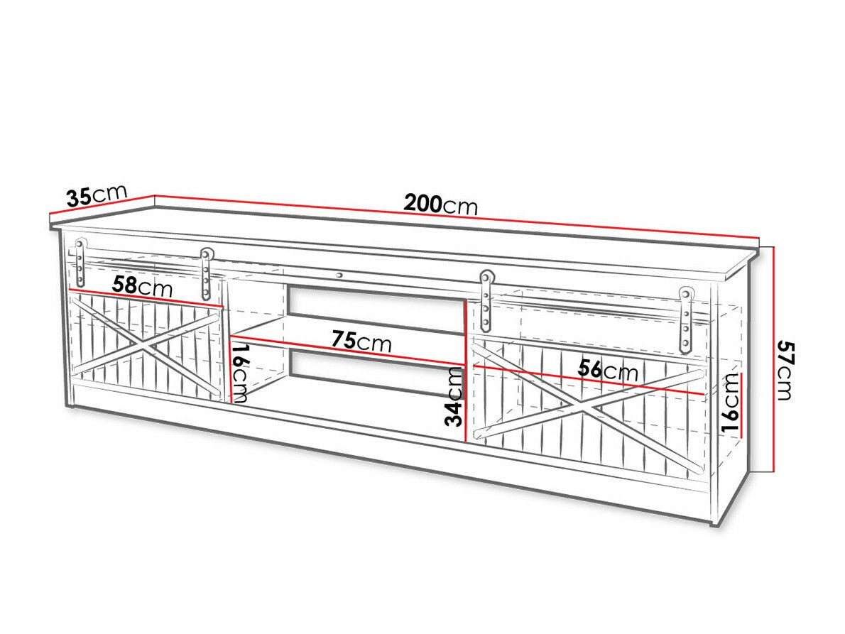 TV-állvány RTv GRANERO (RTv Sarinero) Szín: Fekete + Fényes fekete
