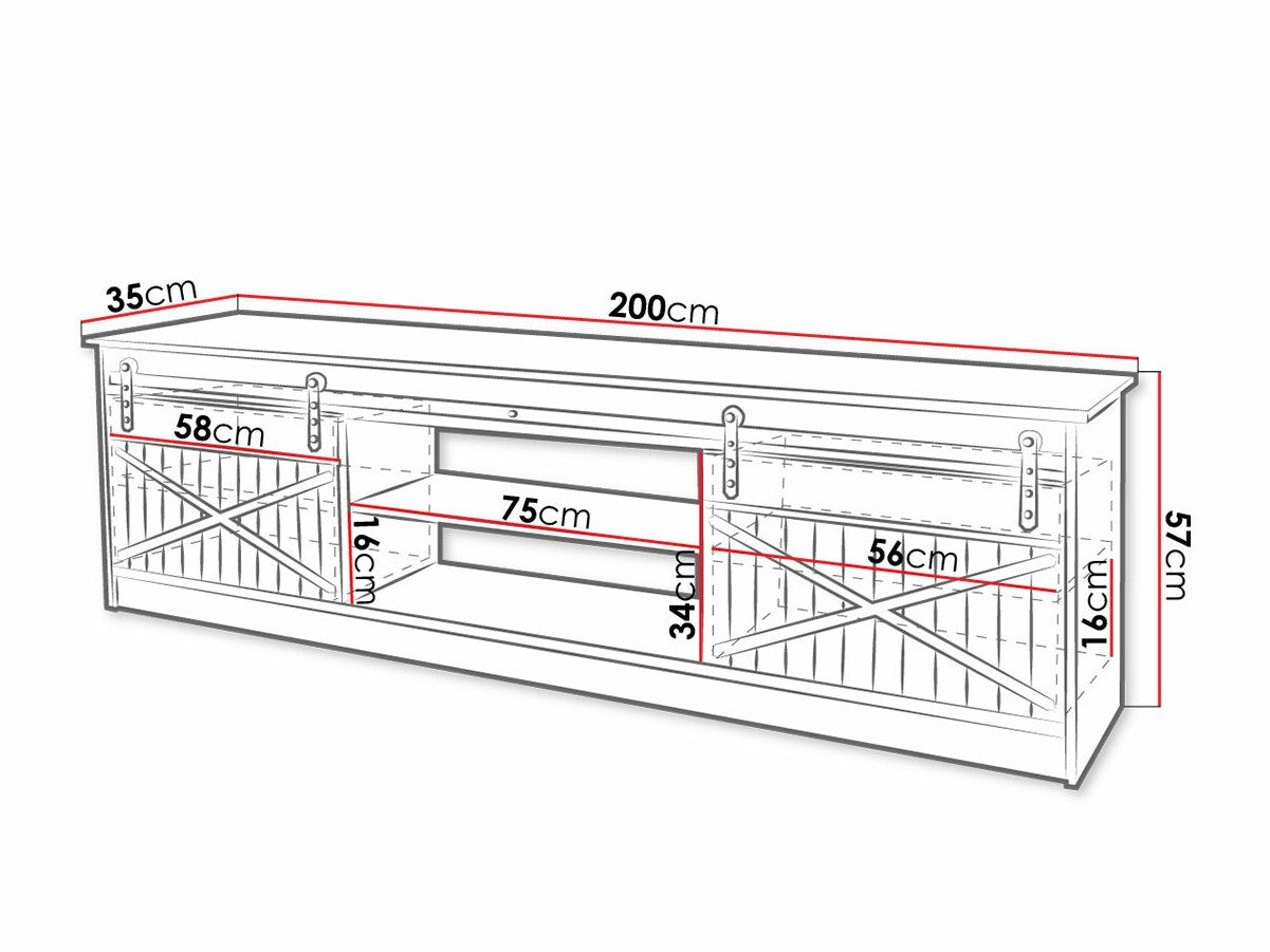 TV-állvány RTv GRANERO (RTv Sarinero) Szín: Wotan tölgy