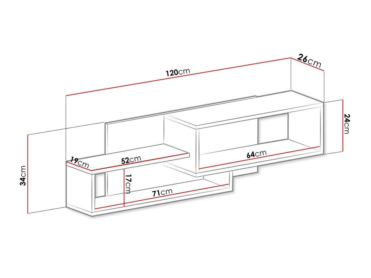 Polc Trafiko 120 (Tofiko 120 TO11), Szín: Fehér + Türkiz