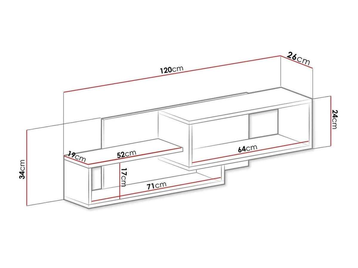 Polc Trafiko 120 (Tofiko 120 TO11), Szín: Fehér + Rózsaszín
