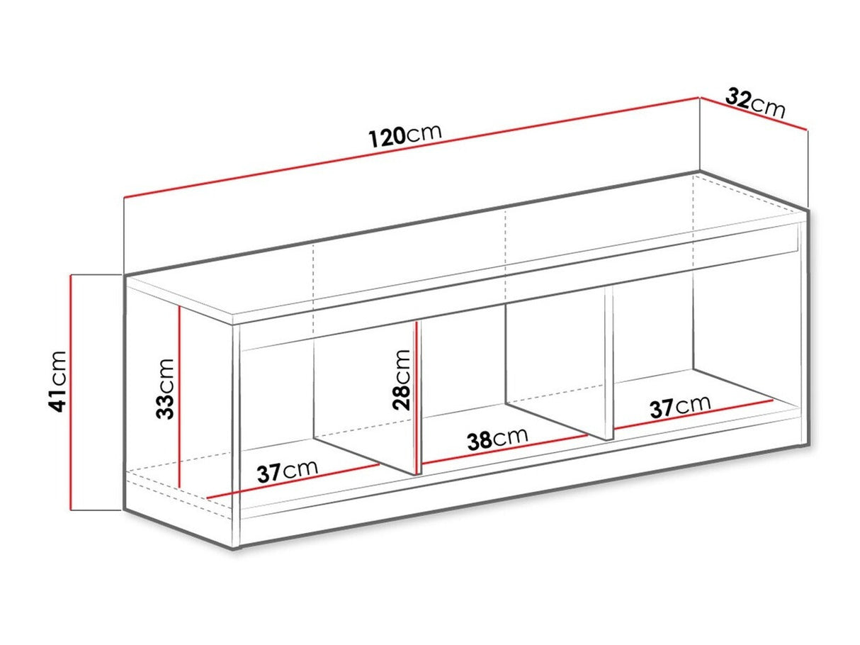 Polc Guliver 120 (Raliv RL10), Szín: Fehér + Fényes fehér