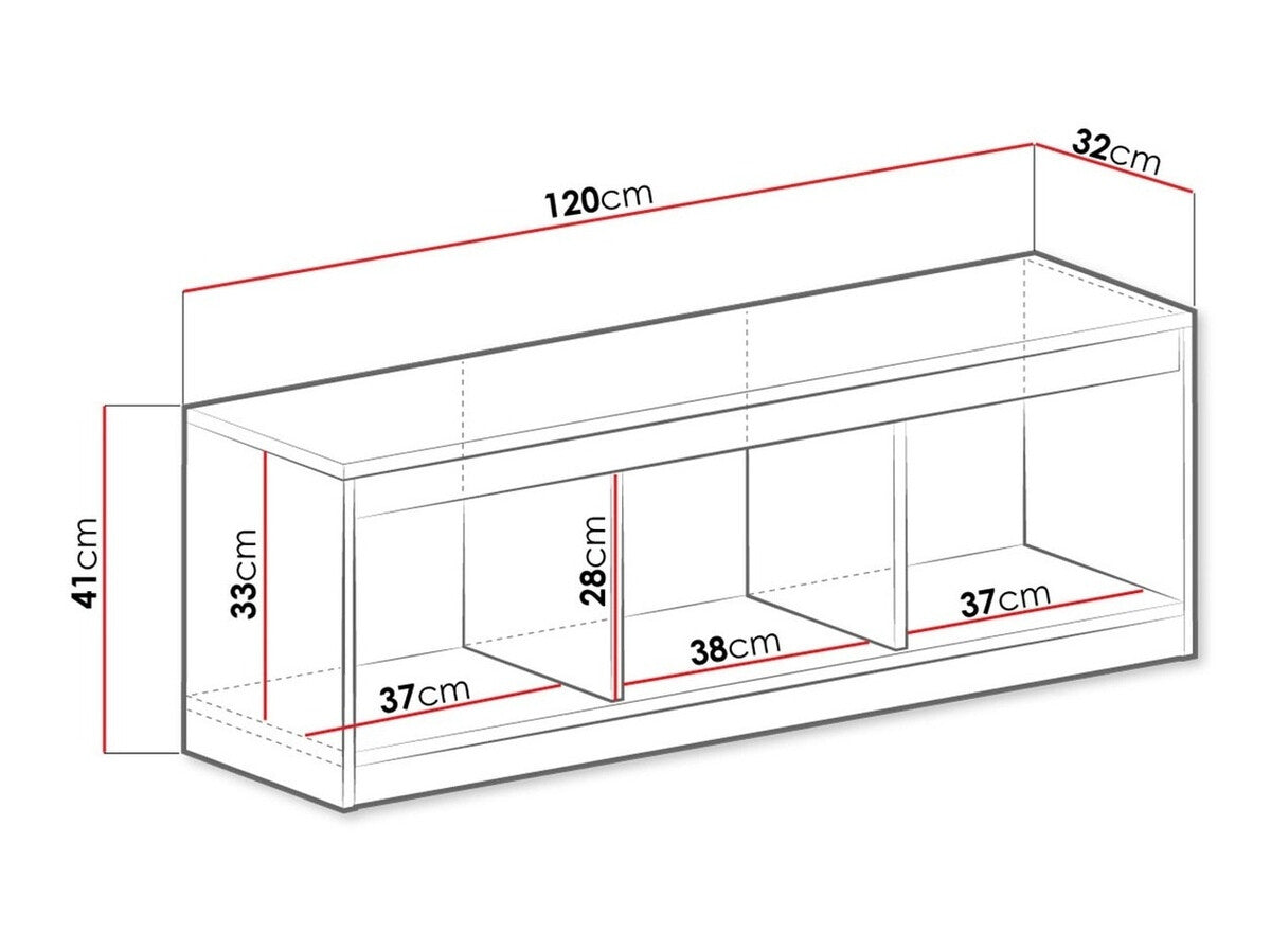 Polc Guliver 120 (Raliv RL10), Szín: Fehér + Fényes Türkiz