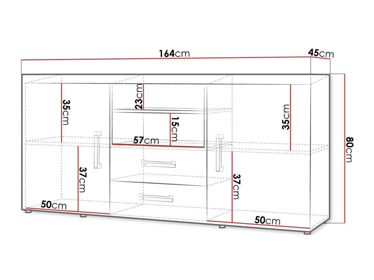 Komód Samba 5 (Brode BD05), Szín: Szilva + Grafit