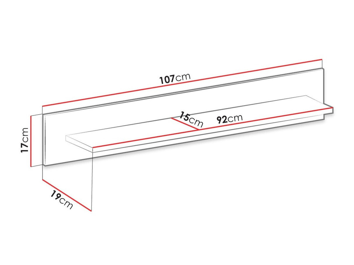 Polc Nemrdi 107 (Nirus), Szín: Artisan tölgy + Grafit