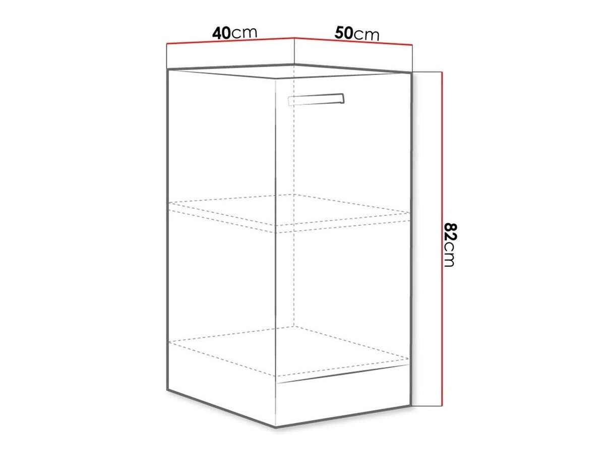 Moduláris szekrény ajtókkal Multiline 40 D 1F BB (Szürke + Fényes szürke)