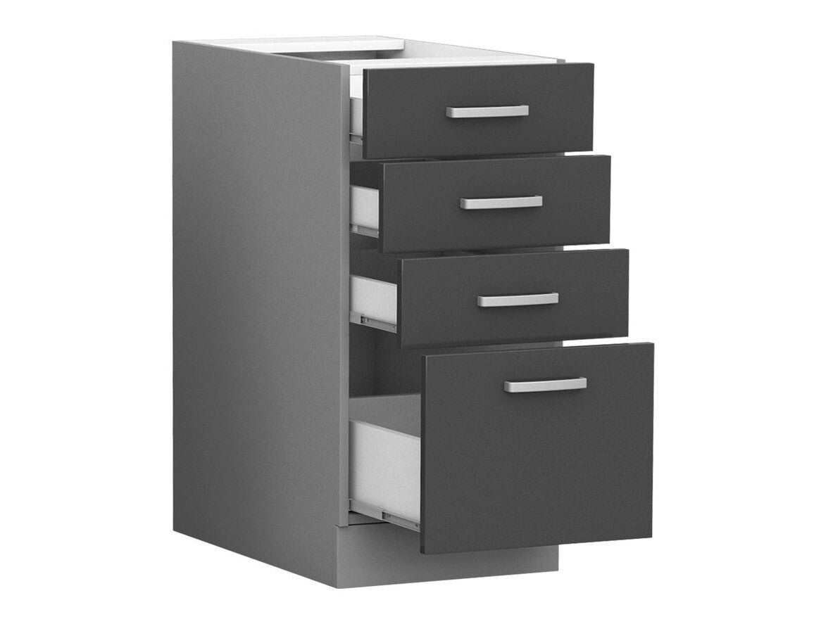 Moduláris szekrény fiókokkal Multiline 40 D 4S BB (Szürke + Fényes krém)