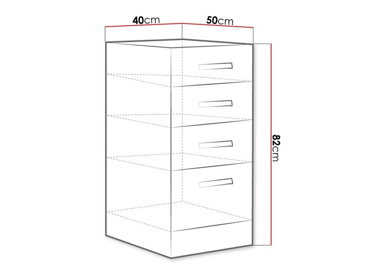 Moduláris szekrény fiókokkal Multiline 40 D 4S BB (Szürke + Fényes krém)