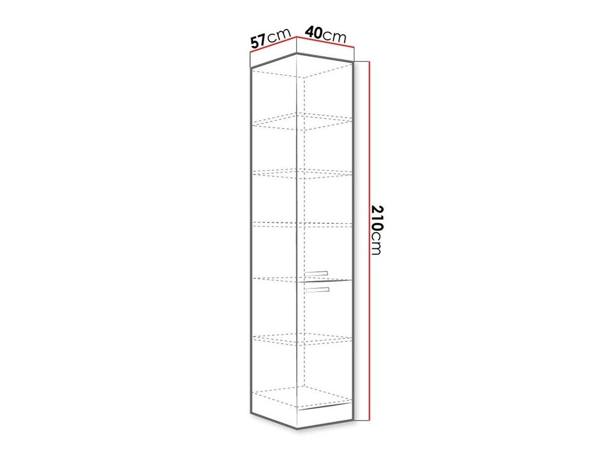 Moduláris szekrény ajtókkal Multiline 40 DK-210 2F (Szürke + Fényes fehér)