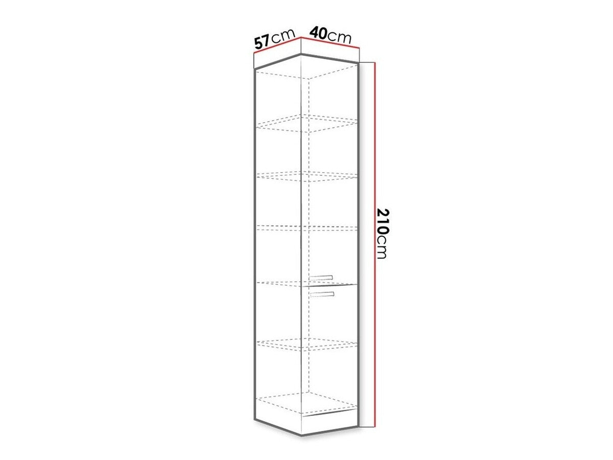 Moduláris szekrény ajtókkal Multiline 40 DK-210 2F (Szürke + Fényes szürke)