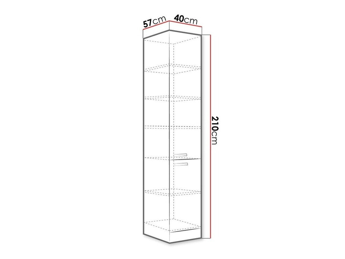 Moduláris szekrény ajtókkal Multiline 40 DK-210 2F (Szürke + Fényes krém)