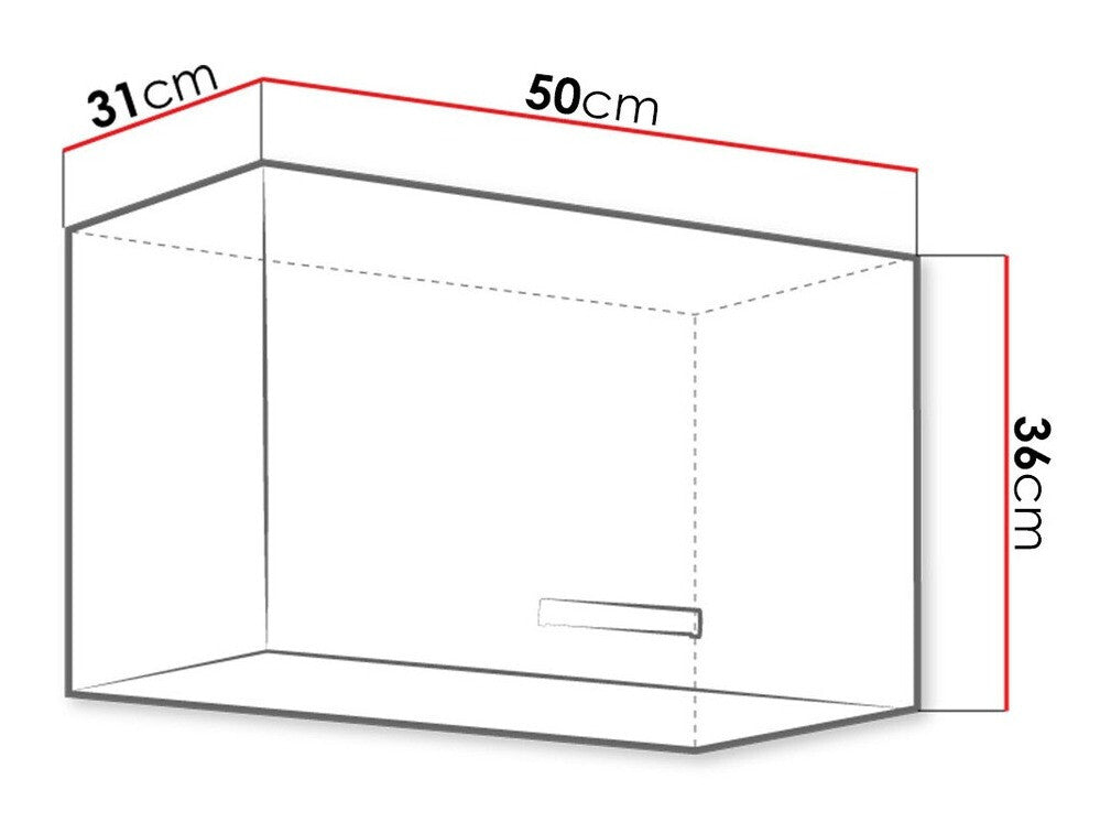 Moduláris fali szekrény Multiline 50 GU-36 1F (Szürke + Fényes krém)
