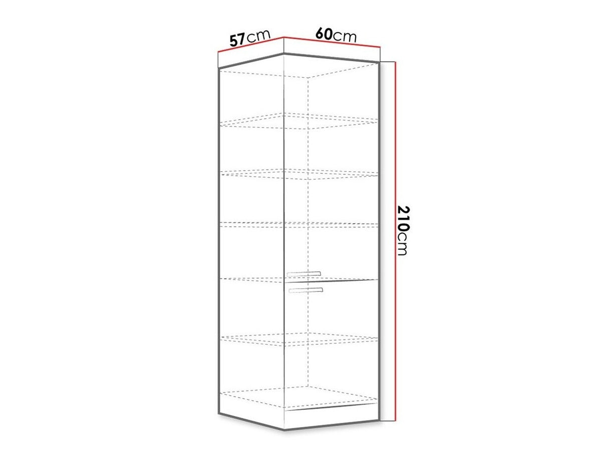 Moduláris szekrény ajtókkal Multiline 60 DK-210 2F (Szürke + Fényes fehér)