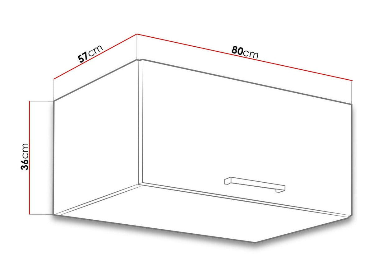 Moduláris fali szekrény Faline 80 NAGU-36 1F (Vigo), Szín: Lándzsa tölgy + Matera szürke
