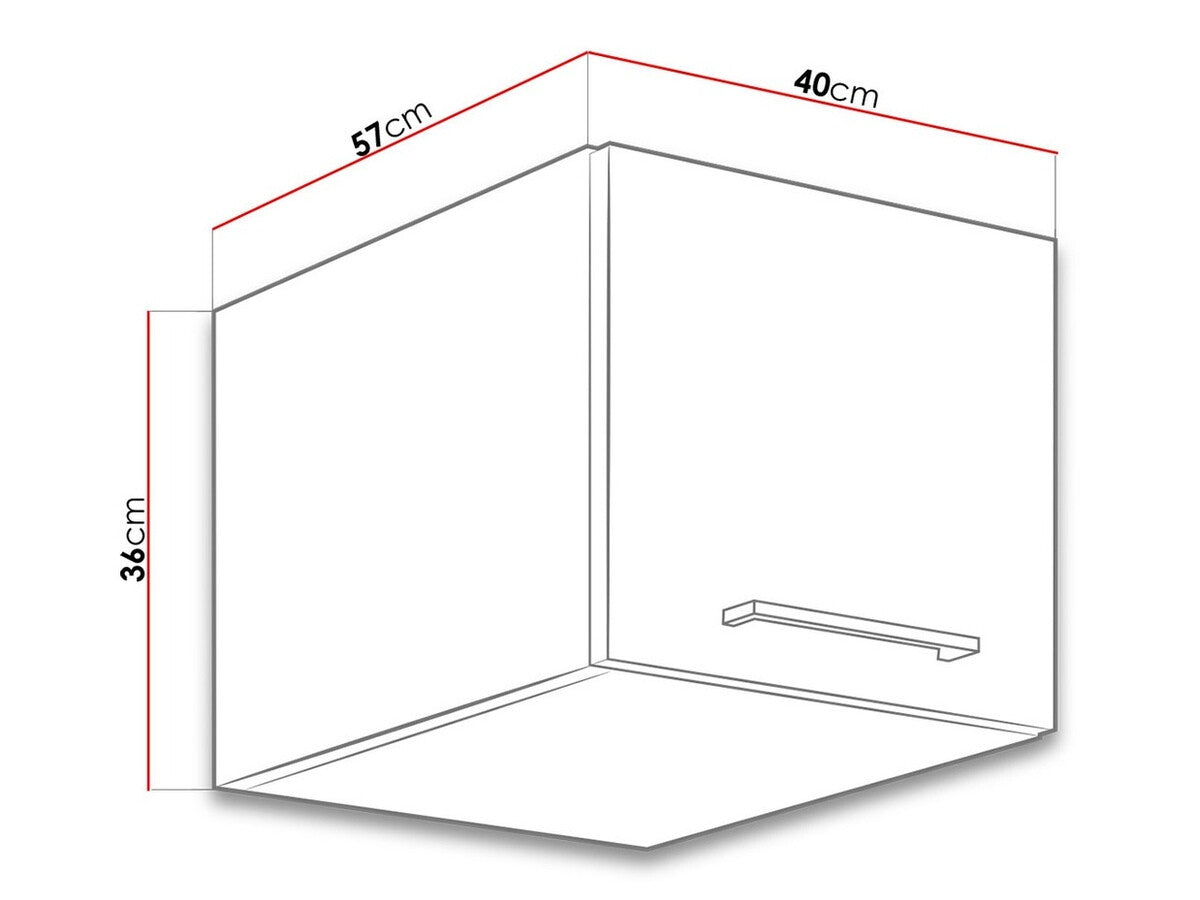 Moduláris fali szekrény Faline 40 NAGU-36 1F (Vigo), Szín: Lándzsa tölgy + Matera szürke