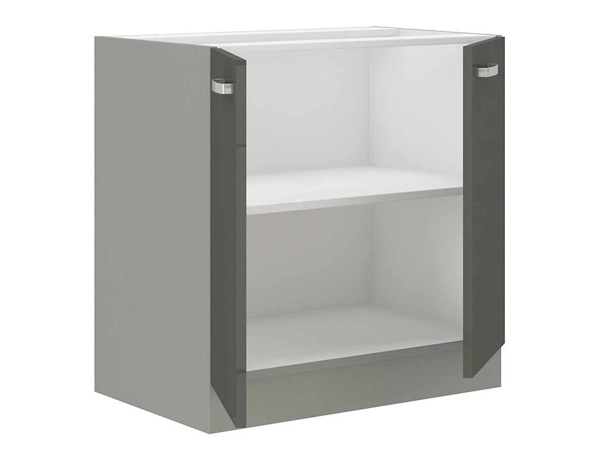 Moduláris szekrény ajtókkal Multiline 80 D 2F BB (Szürke + Fényes fehér)