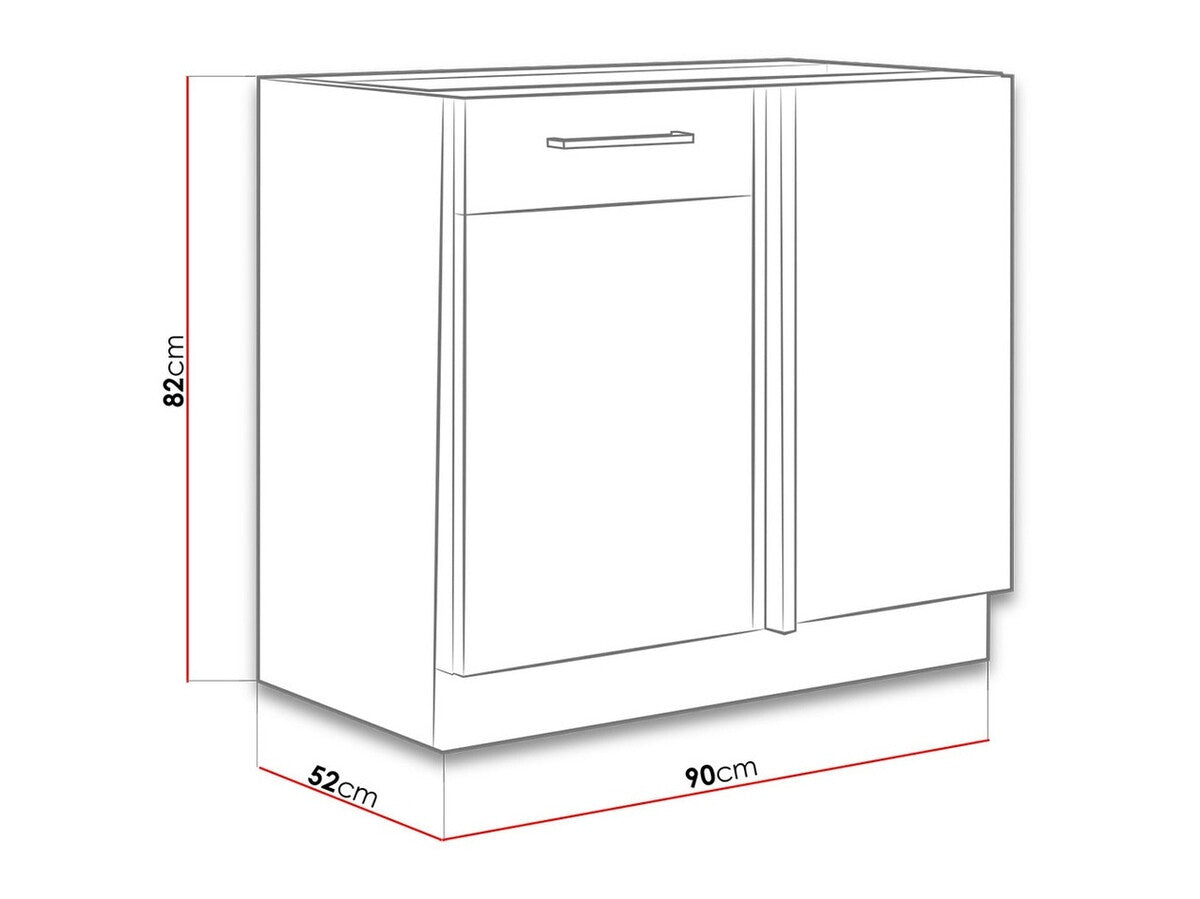 Moduláris szekrény ajtókkal Faline 105 ND 1F BB (Vigo), Szín: Lándzsa tölgy + Fényes fehér