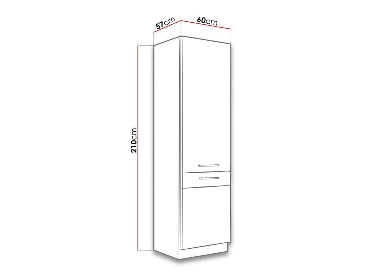 Moduláris szekrény ajtókkal Faline 60 DK-210 2F (Vigo), Szín: Lándzsa tölgy + Matera szürke