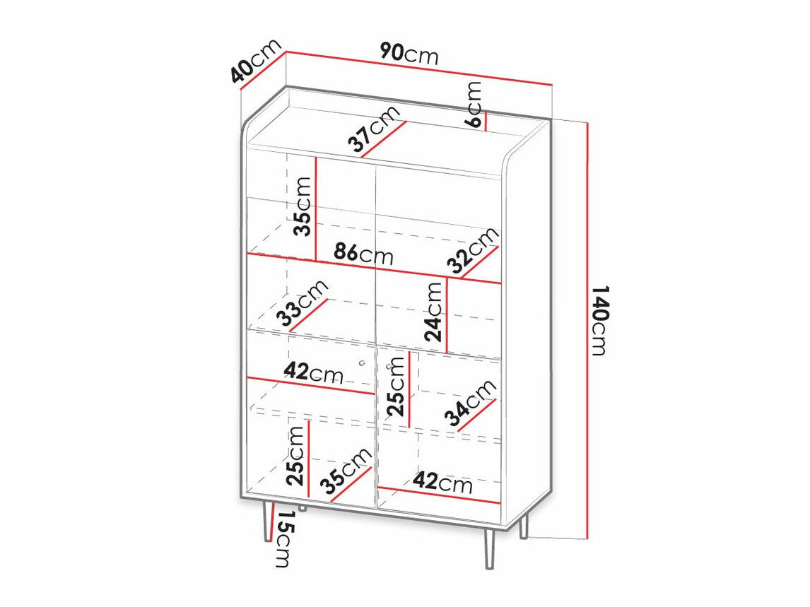 Könyvespolc WIT90 VASINA VS-10 (Peczo PC10), Led világítás: Nem