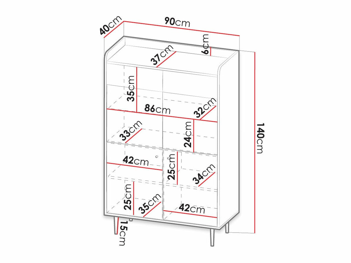 Könyvespolc WIT90 VASINA VS-10 (Peczo PC10), Led világítás: Ez kék