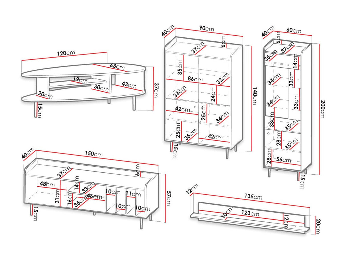 Nappali szett VASINA III (Peczo III), Led világítás: Ez kék
