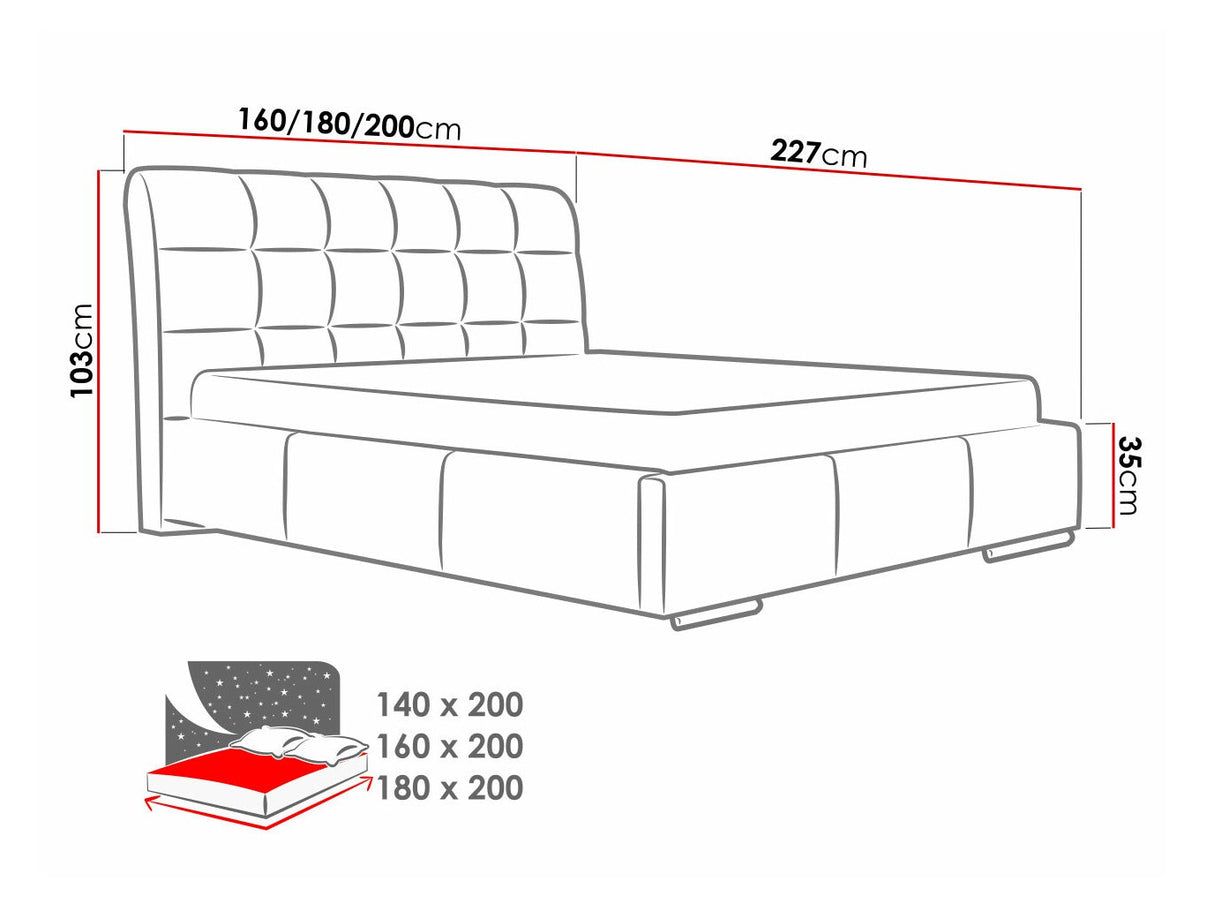 Ágy Amber (Pilatus), Szín: Soft 010, Alvó felület mérete: 160 x 200 cm