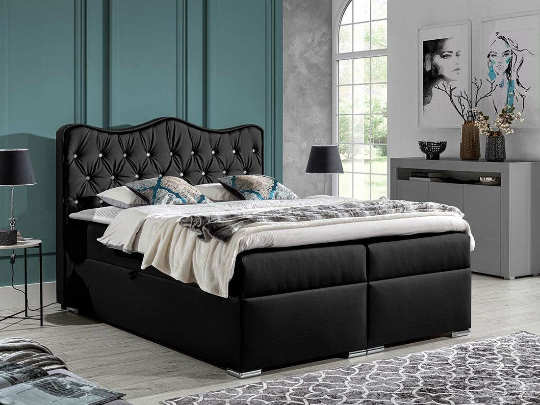 Kontinentális ágy SUŁTAN, Szín: Öko bőr Soft 011, Alvó felület mérete: 140 x 200 cm