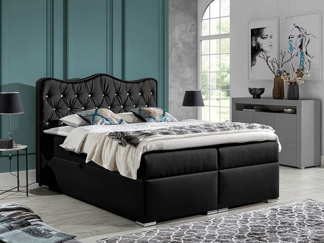 Kontinentális ágy SUŁTAN, Szín: Öko bőr Soft 011, Alvó felület mérete: 160 x 200 cm