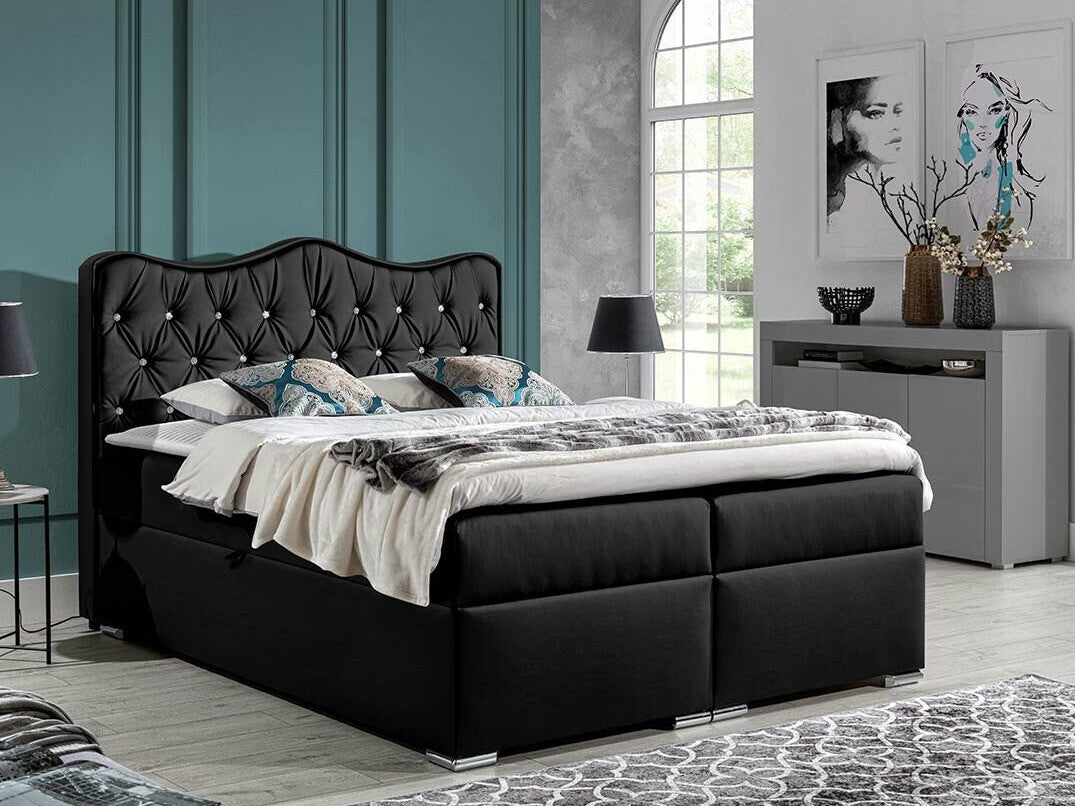 Kontinentális ágy SUŁTAN, Szín: Öko bőr Soft 011, Alvó felület mérete: 180 x 200 cm