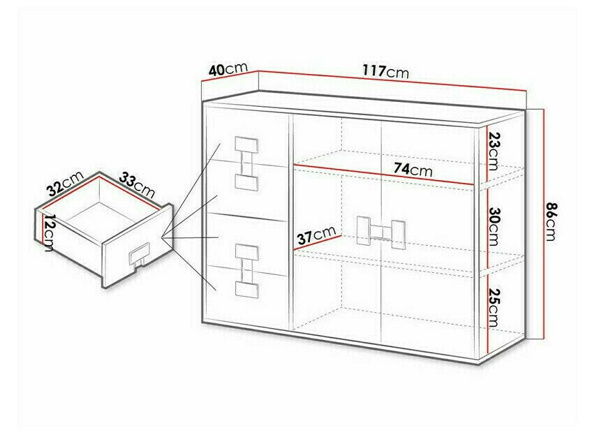 Komód INDEX 08 (Tikrote), Szín: Artisan tölgy