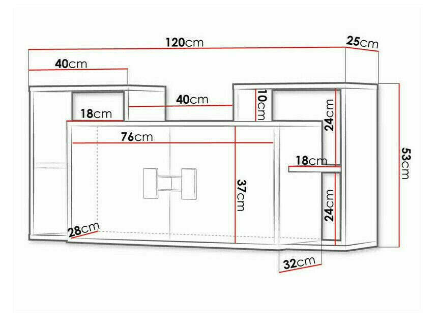 Fali szekrény 120 INDEX 12 (Tikrote), Szín: Artisan tölgy
