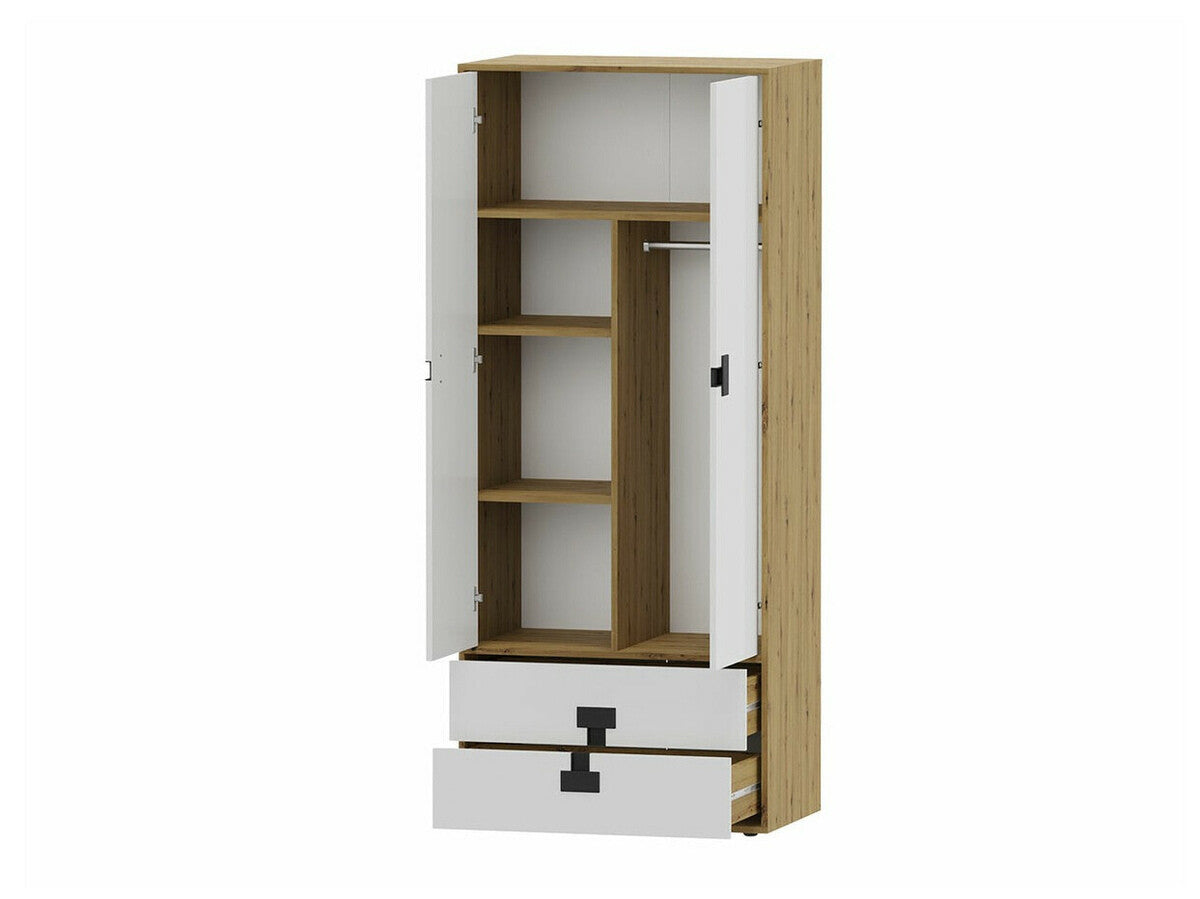 Irodai garnitúra INDEX I (Tikrote), Szín: Matt fehér + Artisan tölgy