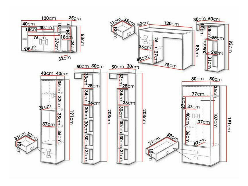 Irodai garnitúra INDEX I (Tikrote), Szín: Matt fehér + Artisan tölgy