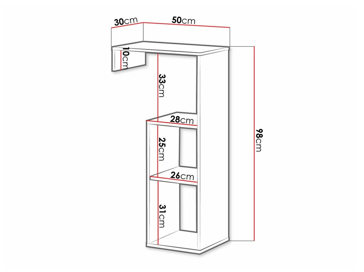 Könyvespolc INDEX 16 (Tikrote)