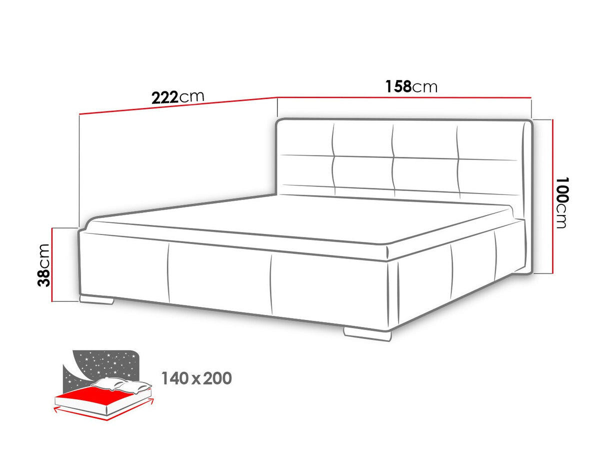Ágy Lazio (Landron), Alvó felület mérete: 140 x 200 cm, Szín: Soft 033