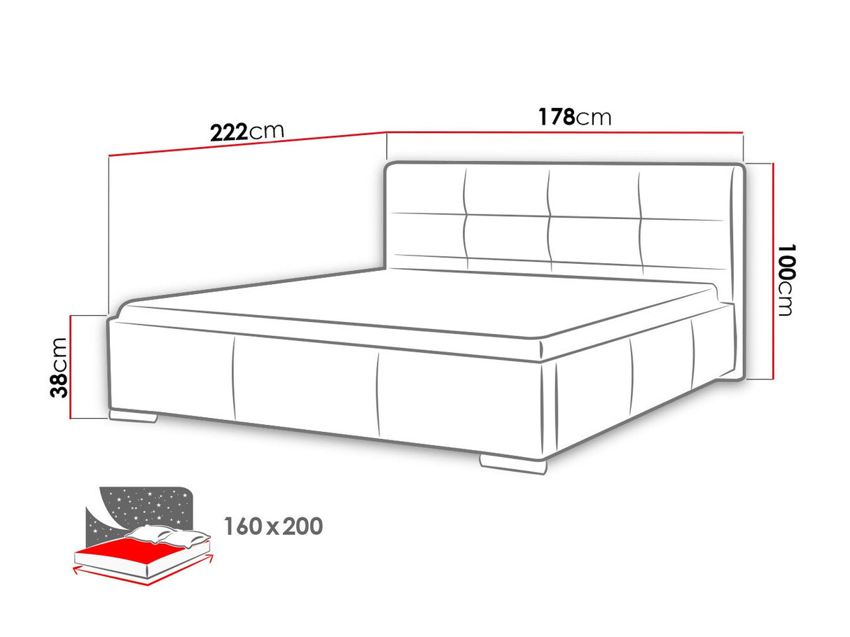 Ágy Lazio (Landron), Alvó felület mérete: 160 x 200 cm, Szín: Soft 010