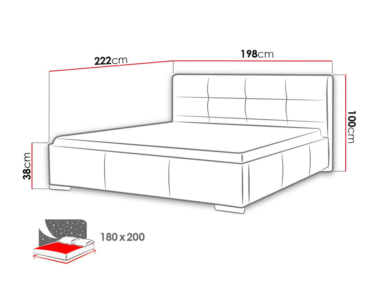 Ágy Lazio (Landron), Alvó felület mérete: 180 x 200 cm, Szín: Soft 010