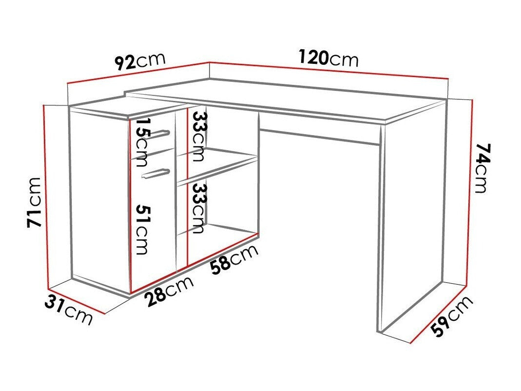 Sarok íróasztal MARCO (Pinemt)