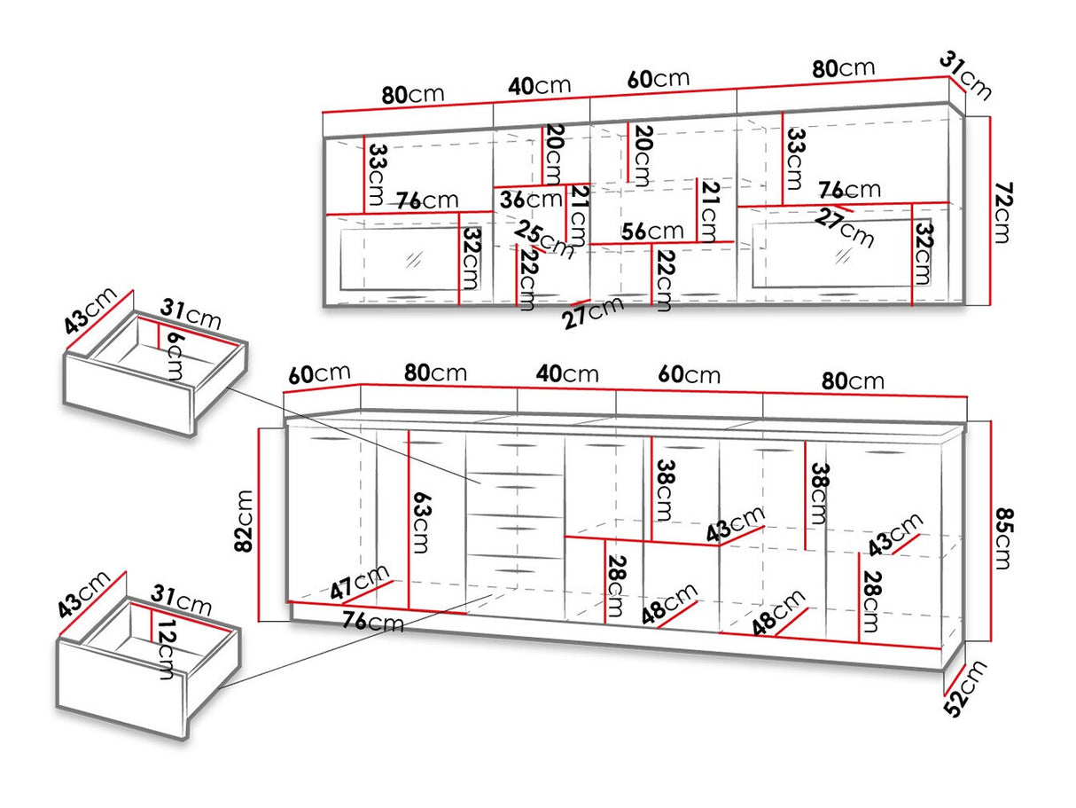 Konyhabútor Bordó (More 260), Led világítás: Igen