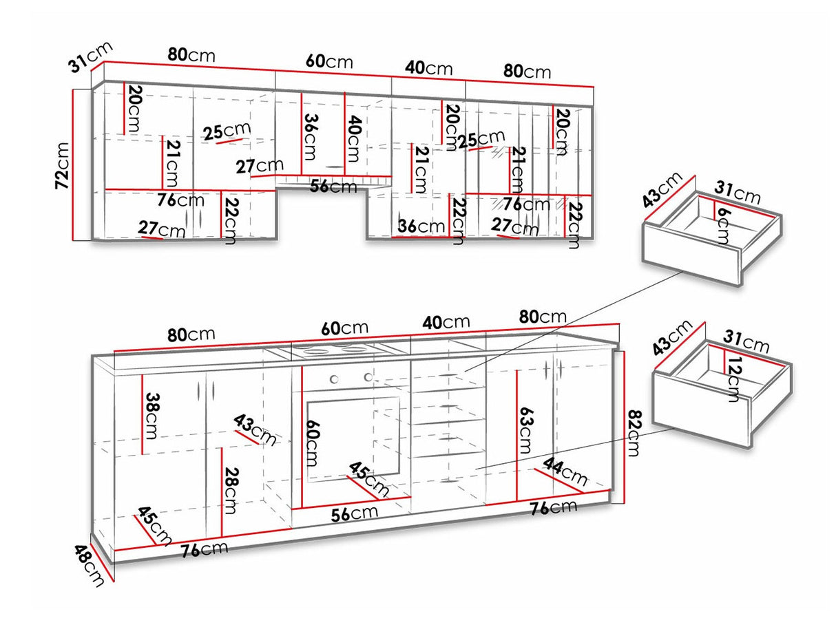 Konyhabútor SARA (Maura 260), Led világítás: Igen