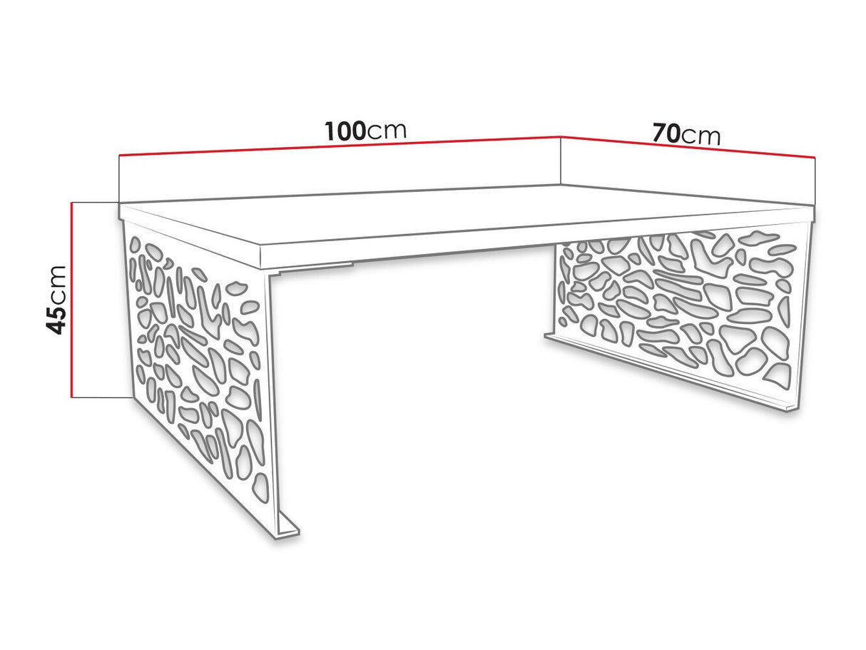 Dohányzóasztal PALES 02 Czarny mat / Imitacja dębu (Tölgy + Matt fekete)