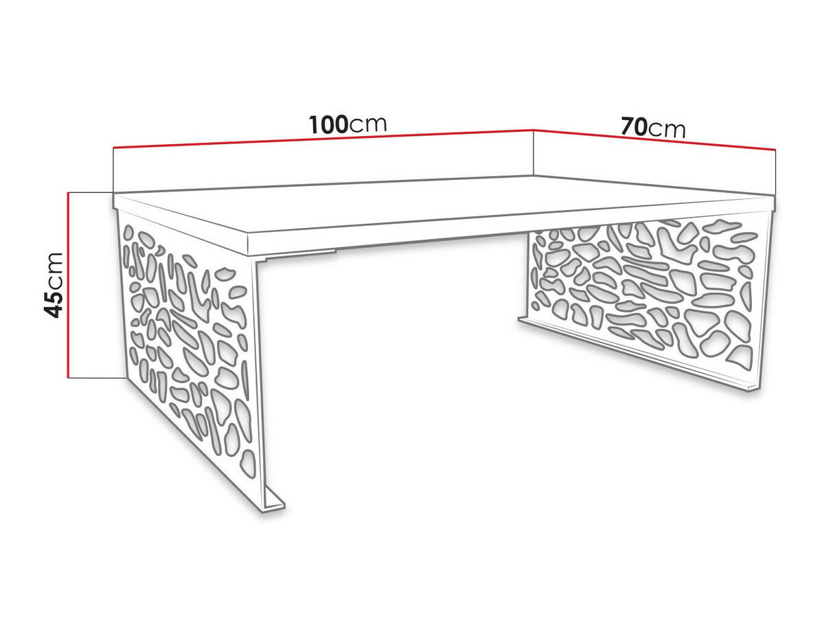 Dohányzóasztal PALES 02 Czarny mat / Biały połysk (Fényes fehér + Matt fekete)