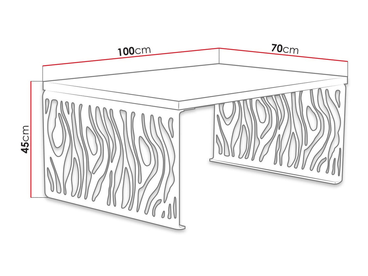 Dohányzóasztal PALES 01 (Tölgy + Matt fekete)