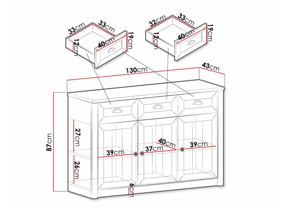Komód Prowansja K3SP 04