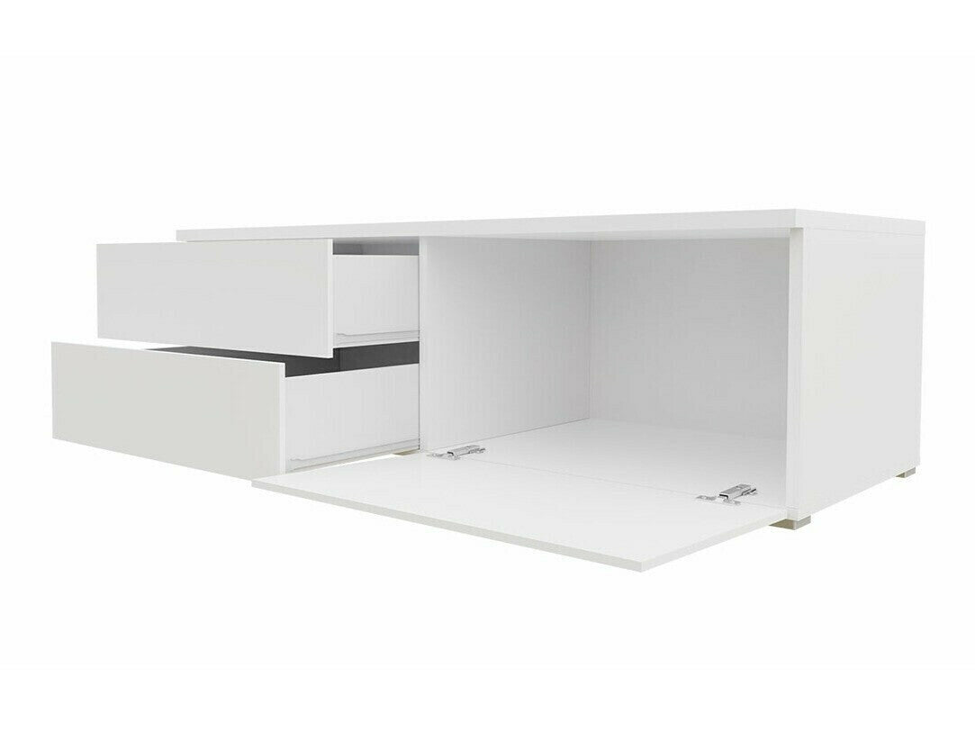 TV-állvány Szafka RTv XI, Szín: Fehér + Fényes fehér, Változatok: Balos