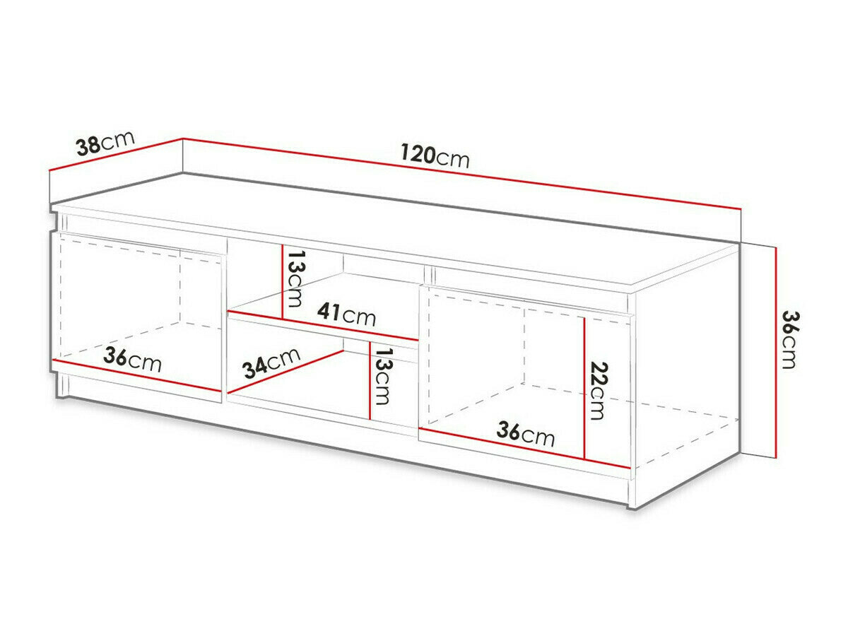 TV-állvány DINGO (Ziziko) , Szín: Wotan tölgy + Grafit, Led világítás: Igen